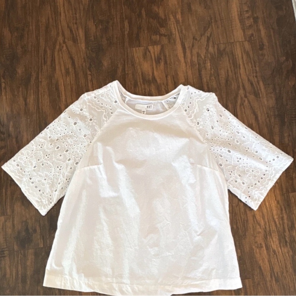 Kut from the Kloth White Eyelet Blouse